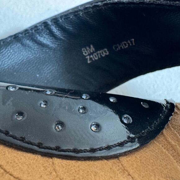 b. o .c. sandals black patent leather vegan flip flops padded insole comfy Sz 8 - Picture 7 of 8